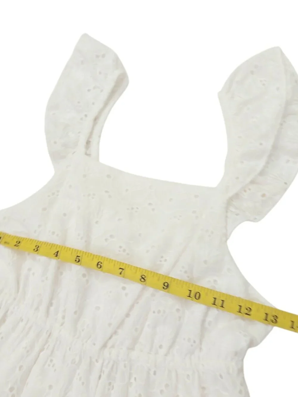 Zara Tiered Dress Girls 13/14 White Eyelet Embroidered Open Back Lined